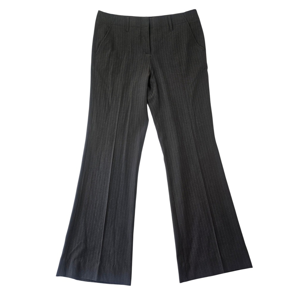 The Limited Cassidy Fit Black Pinstripe Wide Leg Dress Pants Trousers Womens 8